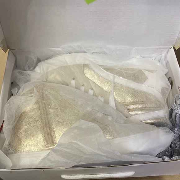 NWT Nature Breeze Rock Star Sneaker Gold Metallic Dale Hi Top Golden Goose Inspo - Picture 4 of 8